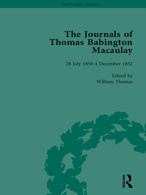 cover image of The Journals of Thomas Babington Macaulay Vol 3